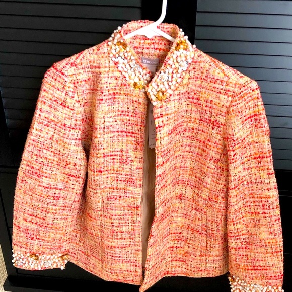 New Woman's Embellished Tweed Jacket Size: Chico's size 1 - Picture 2 of 10